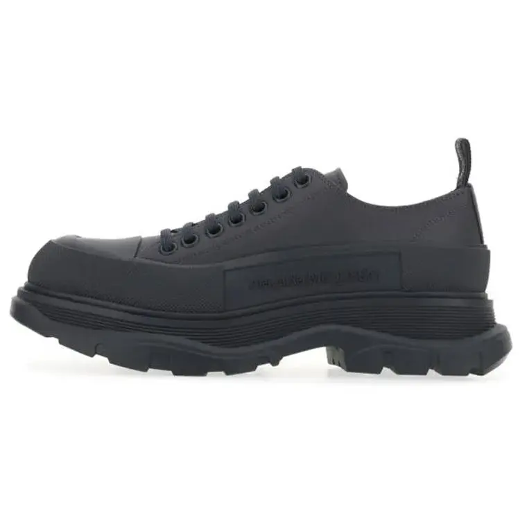 Alexander McQueen Tread Slick Leather Lace-Up Low-Top Chunky Sole Men's Shoes in Dark Grey Verifiable, with credentials and supporting global authentication