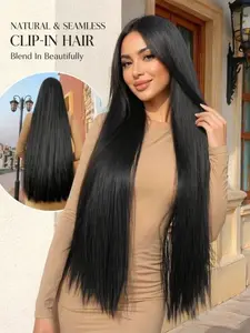 40-Inch /24-inch 5-Clip Long Straight Hair Extensions, Fashionable Clip-In Hairpieces Synthetic Clip-in Hair for Men and Women, Perfect for Daily,Party ,Cosplay,Holidays ,Music Festival ,Christmas And Halloween