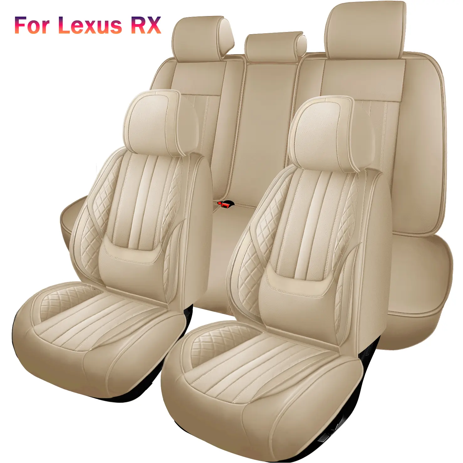 Seat Covers for Lexus RX: RX350 RX350h RX450h, Premium Nappa Leather Car Seat covers Lumbar Support, Breathable All-Season Comfort