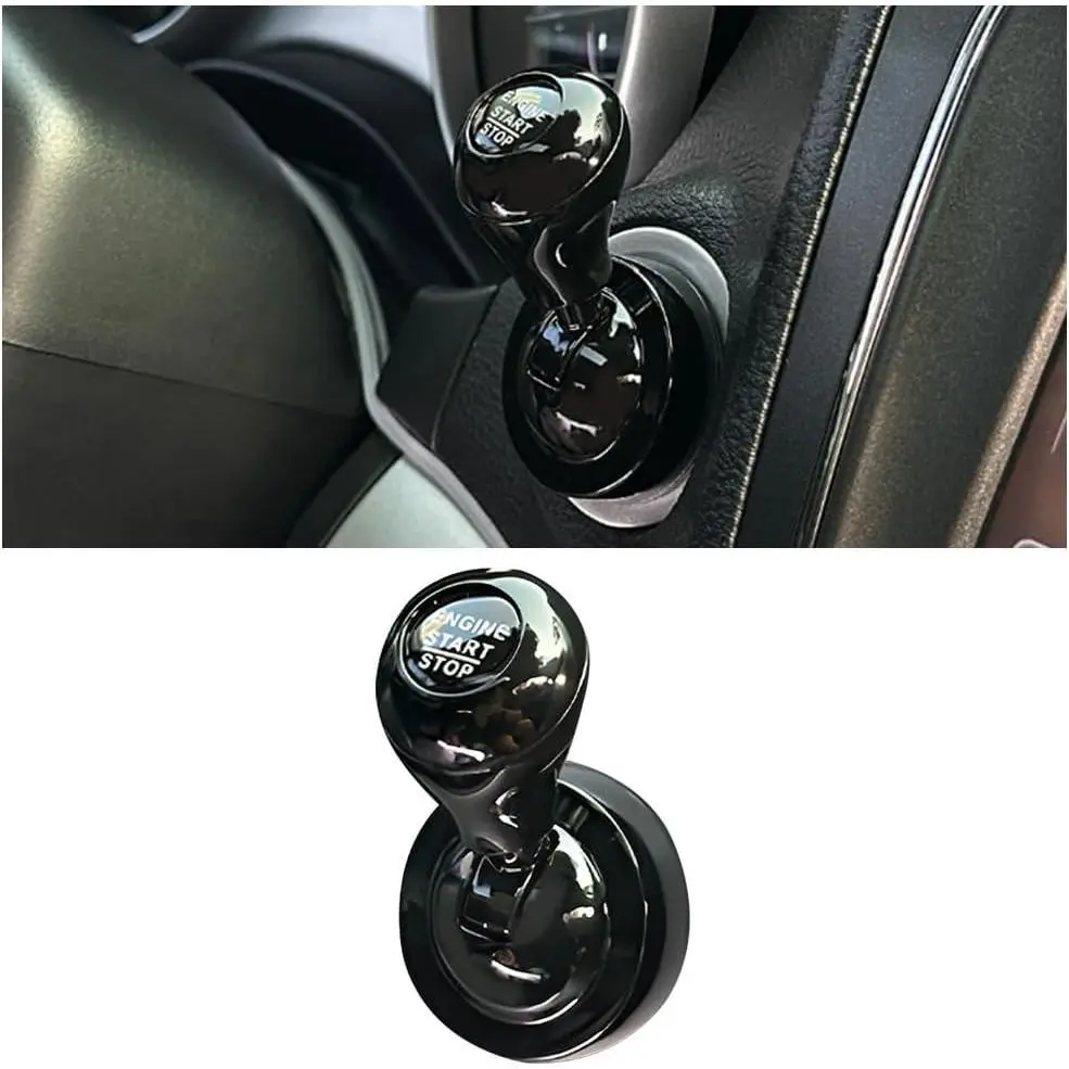 All-Metal Alloy Automotive Car Push Start Button Cover Plate Trim Accessory, Smooth Lever Action, Fits 95% Push Start Vehicle Models, Car Accessories