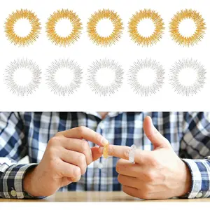 10 Spiky Sensory Rings, Teenagers and Adults, Sensory Stress Relief Set, Massager to Relieve Anxiety and Restlessness