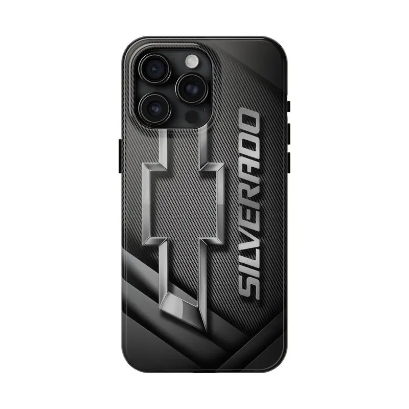 Chevy SILVERADO Ergonomic TPU+PC Silicone Smartphone Case with Protection, Precise Printing - Phone Accessory for iPhone 11 Pro Max/Plus-17, Samsung Galaxy S23-25