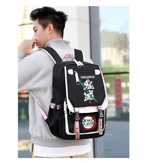 Anime Style Backpack, Japanese Anime Inspired Student School Bag for Boys Girls, Graphic Print Campus Travel Backpack