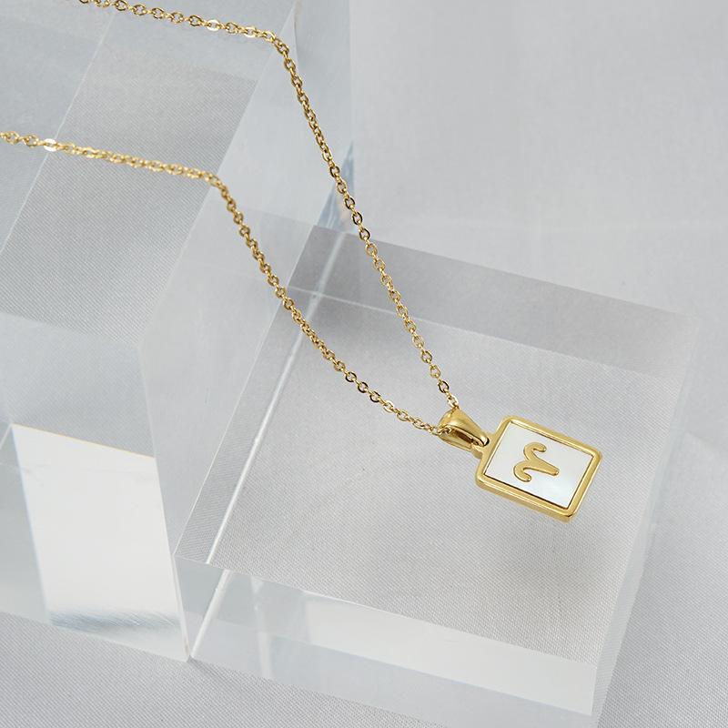 VEVE Simple Titanium Steel 12 Constellation Necklace 18K Versatile Shell Constellation Pendant Jewelry