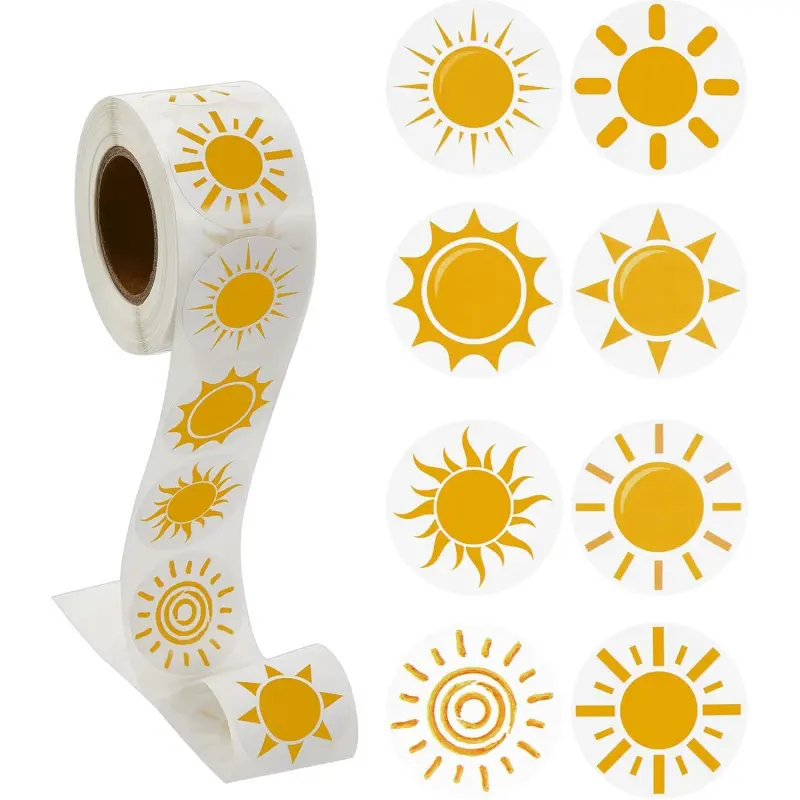 500 Pcs First Trip Around The Sun Stickers Sunshine Birthday Party Favor Stickers Cute Self Adhesive Labels for Baby Shower Party