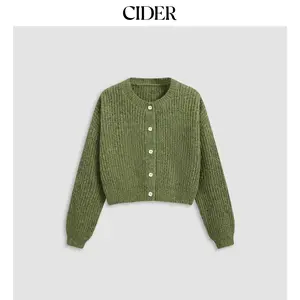 CiderKnit Round Neckline Button Cardigan Dealsforyou