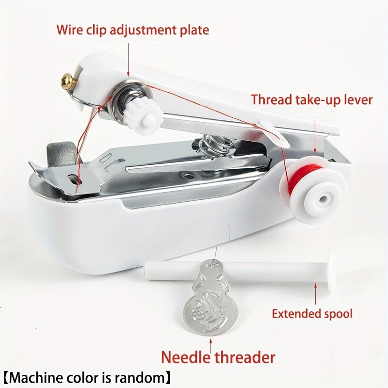 Compact And Easy-To-Use Handheld Sewing Machine, Perfect for Home Fabric Repairs Without The Need for Electricity, Comes with Additions And Is Durable, in White