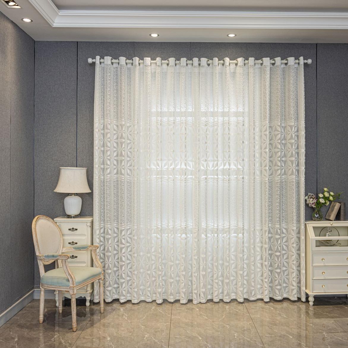 Solid Color Hollow Out Curtain, Modern Simple Luxury Curtain, Home Decoration Curtain, Window Screening for Balcony, Bedroom, Living Room and Office