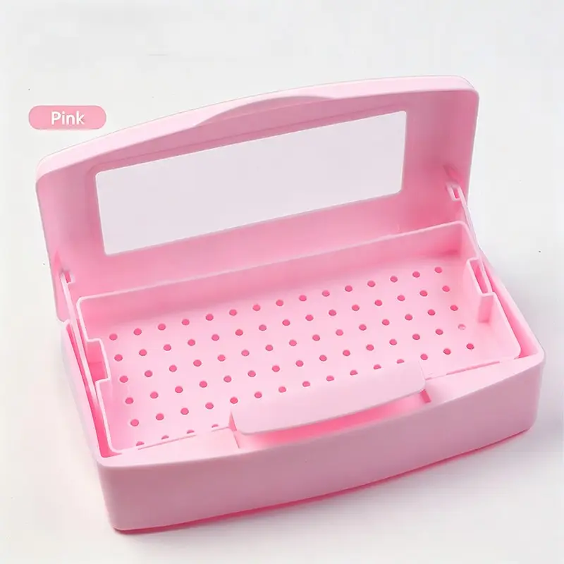 1pc Nail Disinfection Box, Nail Tool Disinfection Box, False Eyelash Cleaning Box, Alcohol Cleaner, Soak Filter, Manicure Tools Accessory