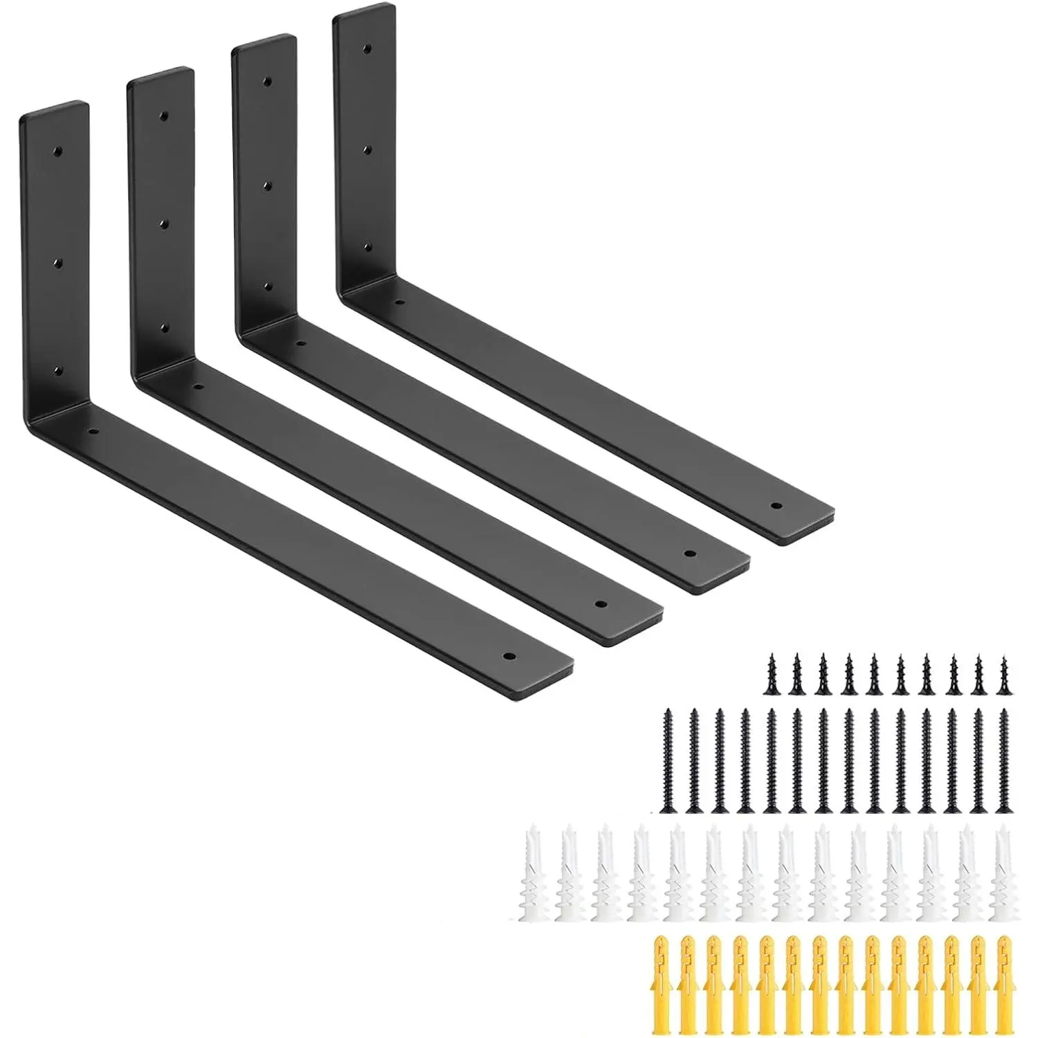 Heavy Duty Floating Shelf L Brackets, 160 lbs, 4 Pack
