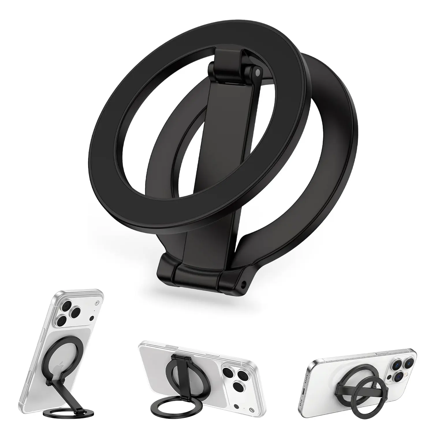 Magnetic Phone Grip for Magsafe,Foldable 360°Rotation Kickstand Mag Safe Phone Stand, Dual-Sided Magnet Finger Loop Cellphone Ring-Style Holder for iPhone 17/16/15/14/13/12 Series&MagSafe Car Mount#SummerWins #DealsForYouDays