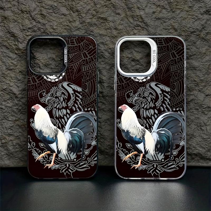 Case for iPhone 17 Pro Max 16 Plus 15 14 13 12 11 Air E Cool Creative Art Rooster Pattern Matte Shockproof Anti-Scratch Stylish Smartphone Cover
