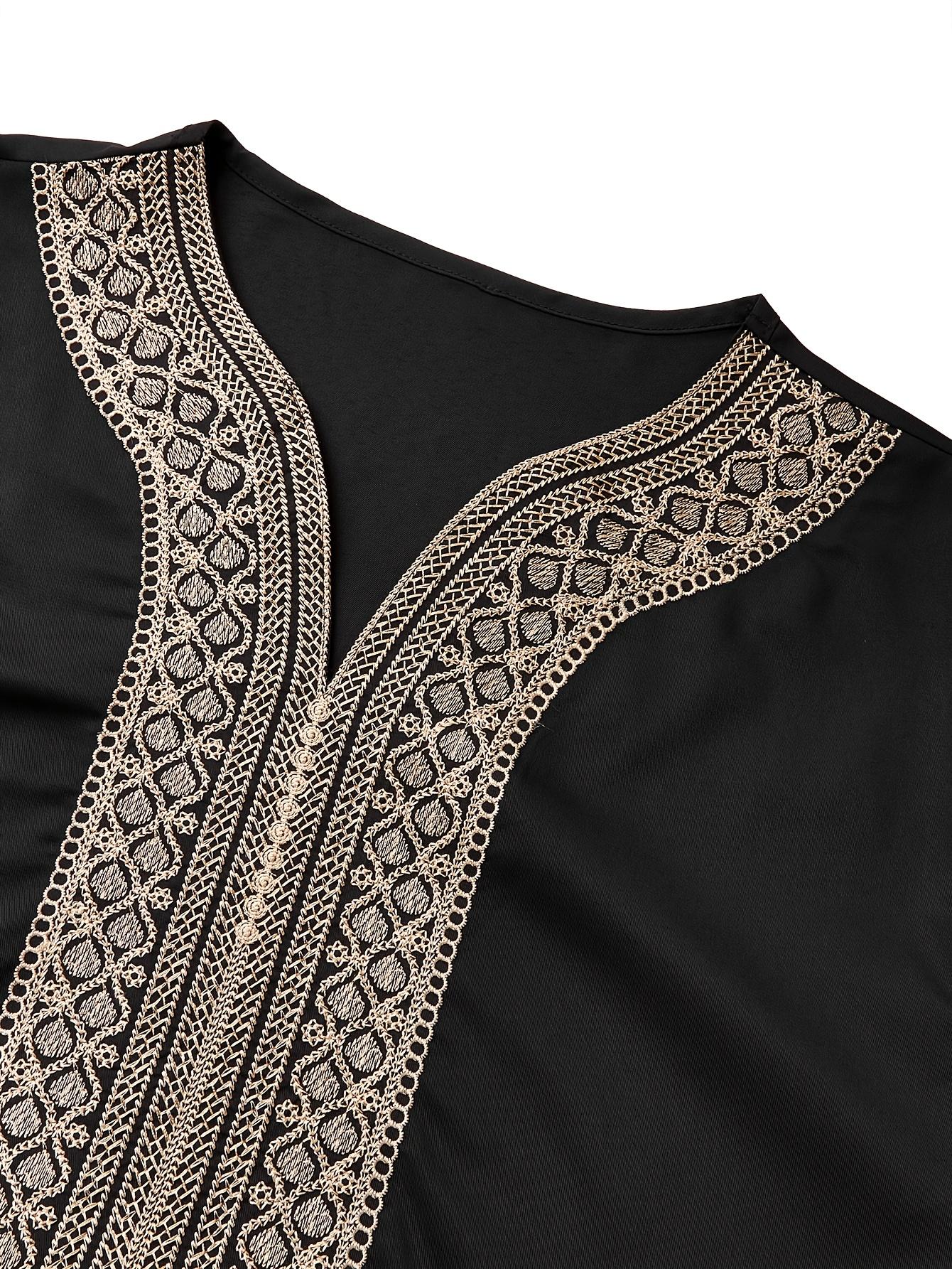 [Moroccan |   Silvery] Moroccan Men's robe |   pure white Silvery thread embroidered robe |   Muslim fashion traditional festival clothing, Gift for Eld, Gift for Ramadan, Zhiyu's selection