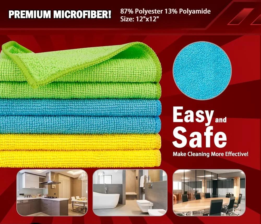 Microfiber Cleaning Cloths-50 Pack, Premium All-Purpose Car Cloth, Lint Free Dust Cloth Cleaning Rags, Absorbent Cleaning Towel