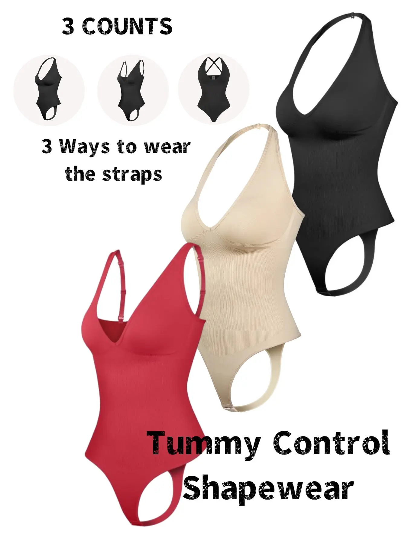 Women's Solid Color Open Bust Design Shapewear Bodysuit, Casual Comfortable Breathable Tummy Control Butt Lifter Shaper, Ladies Shapewear Bodysuit for All Seasons