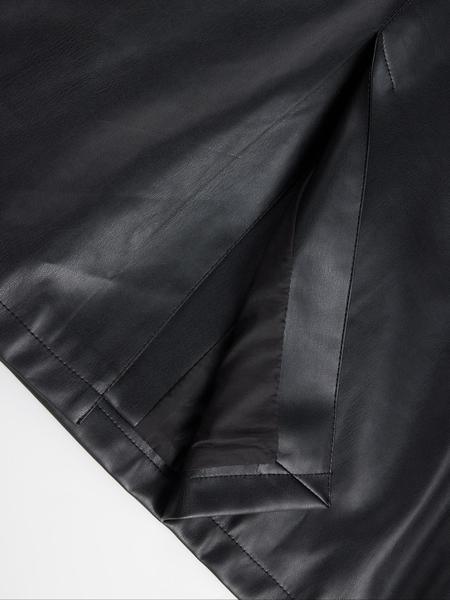 Women's Spring British Style PU Long Jacket, Casual Fitted Windbreaker, Lightweight Elegant Commuter Coat, Includes Waistband