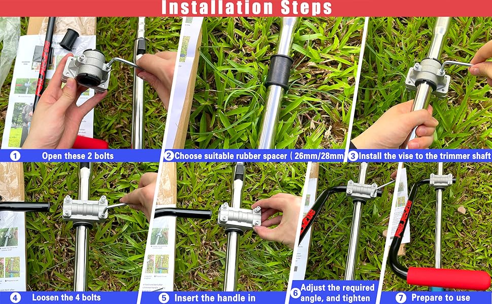 Ergonomic Trimmer Handle Grip for Weed Wacker Extension Handle, Ergonomic String Trimmer Handle Lawn Trimmer Grips with Bracket Ergonomic Trimmer Handle Grip for Weed Wacker Extension Handle, Ergonomic String Trimmer Handle Lawn Trimmer Grips with Bracket