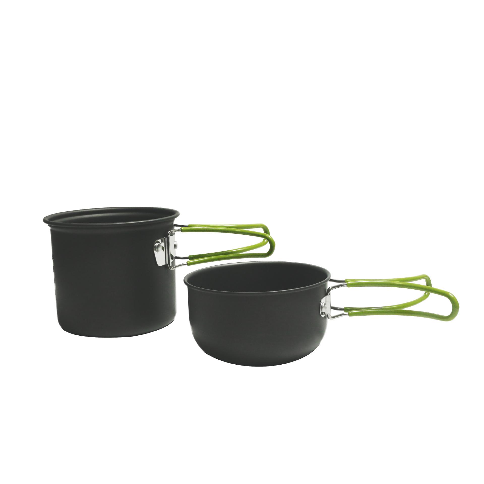 Portable Camping Cookware Set for 1-2 Person, Lightweight Non-Stick Camping Pot & Pan Set with Camping Utensils for Backpacking, Hiking, and Picnic
