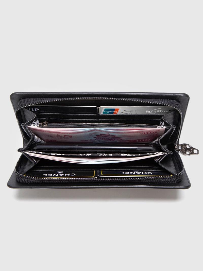 Halloween Black Skull Rivet Coin Wallet, Men's and Women's Wallets, Punk Style Skull Design, Large Capacity Zipper Closure, Wrist Zipper Long Gothic Style Wallet, Durable Travel Accessories