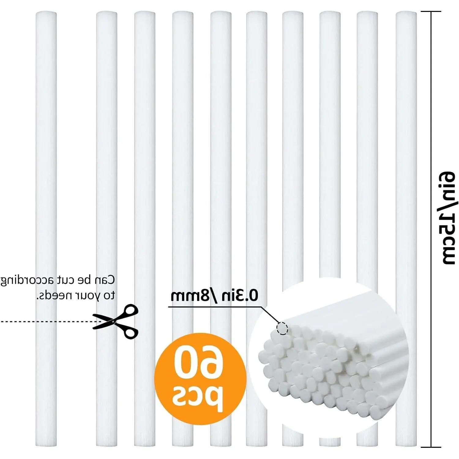 60 Humidifier Stick Filter Refills - 6" Mini Air Diffuser Replacement WicksGift