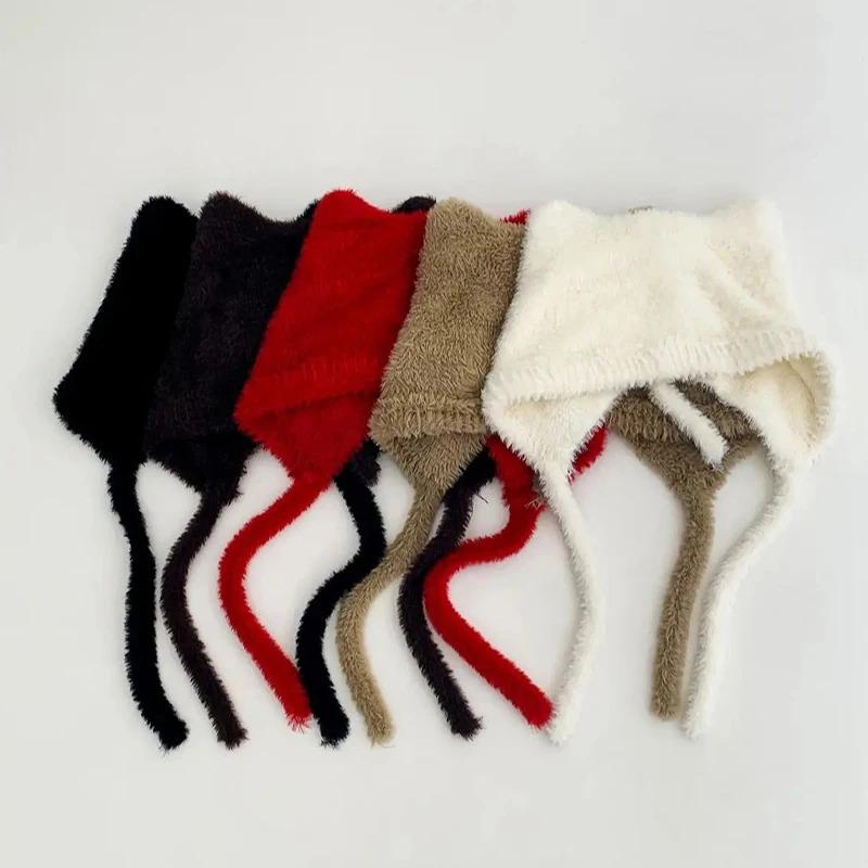 Cute Cat's Ears Women's Winter Fashion Warm Lace Up Hats,Wind Proof Ear Protection Suitable Daily Activities,walks and Shopping