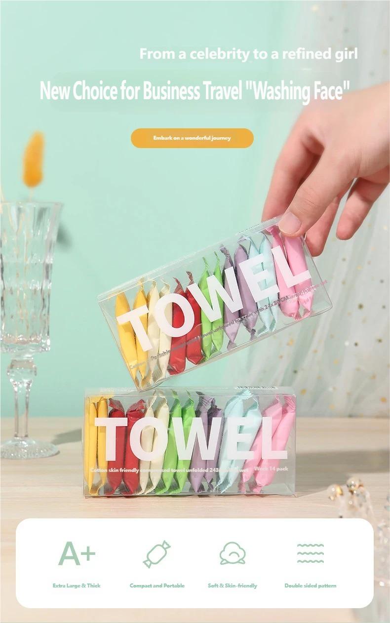 Disposable compressed towel Portable travel independent packaging Boxed compressed face towel Thickened and enlarged towel
