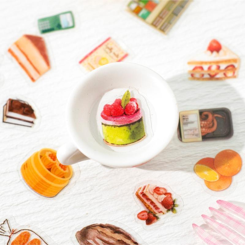 Coffee & Bakery Pattern Sticker, 1000pcs/box Waterproof PET Sticker, Creative DIY Decorative Sticker for Photo & Greeting Card & Cup