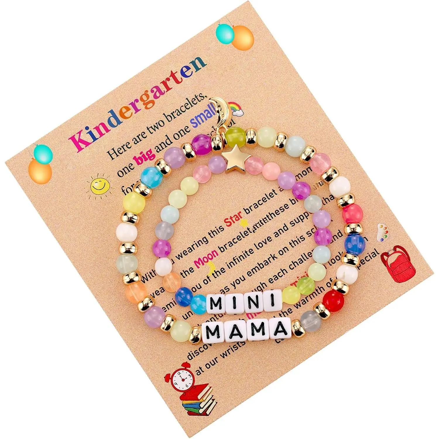 to School Bracelets Mommy and Me,  of   Bracelet, Mama Mini Matching Bracelets Set for 2, Mom and Daughter Bracelets  Gifts for Teen Girls