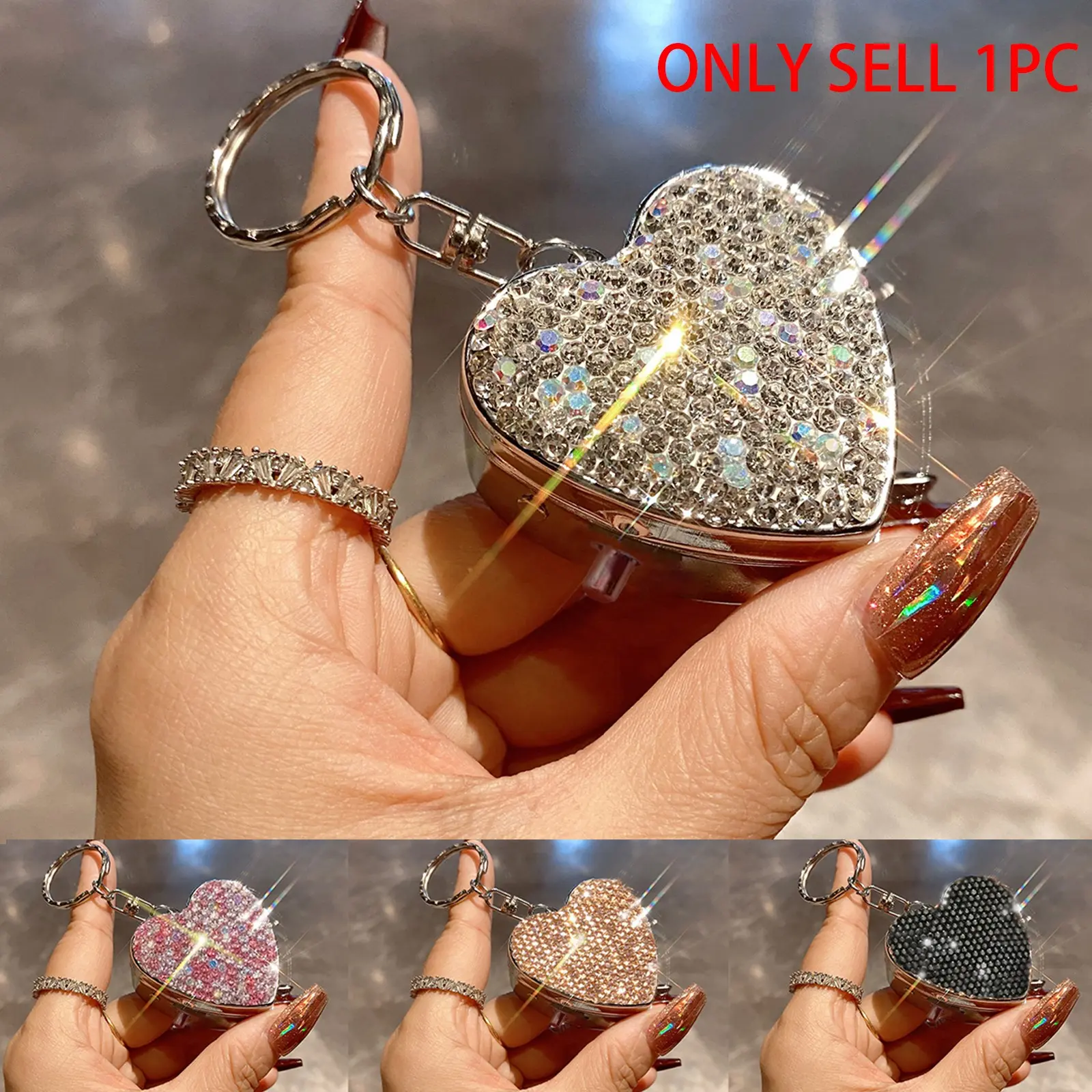 Luxury Heart-Shaped Pill Box, Metal Portable Mini Medicine Organizer, Keychain Travel Essential, Party Gift, Room Decor, Mother's Day, Easter, Compact