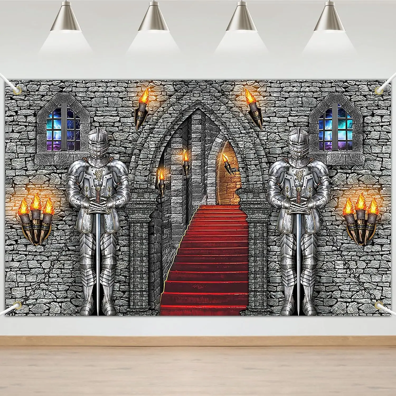 Medieval Banner Knight Castle Backdrop Castle Backdrop Medieval Party Decorations Supplies 70.8 x 43.3 Inch
