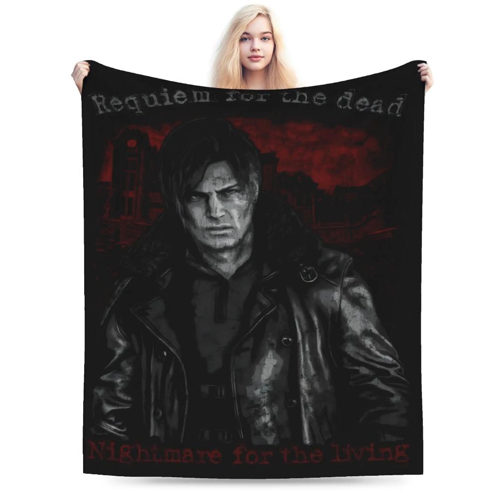 Residents Evils Leon S. Kennedy Throw Blanket Super Soft Pattern Blanket  For Living Room Camping Flannel Bedspread Bed Cover A multi-functional and beautiful blanket suitable for decoration, use and as a gift. Add some fun to your home