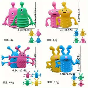 Christmas Gift Halloween Tpr Cartoon Finger Puppets Soft Rubber Finger Puppets Finger Doll Monster Finger Cots Expression Puppet Finger Cots 6pcs 12pcs 15pcs 20pcs Random Color