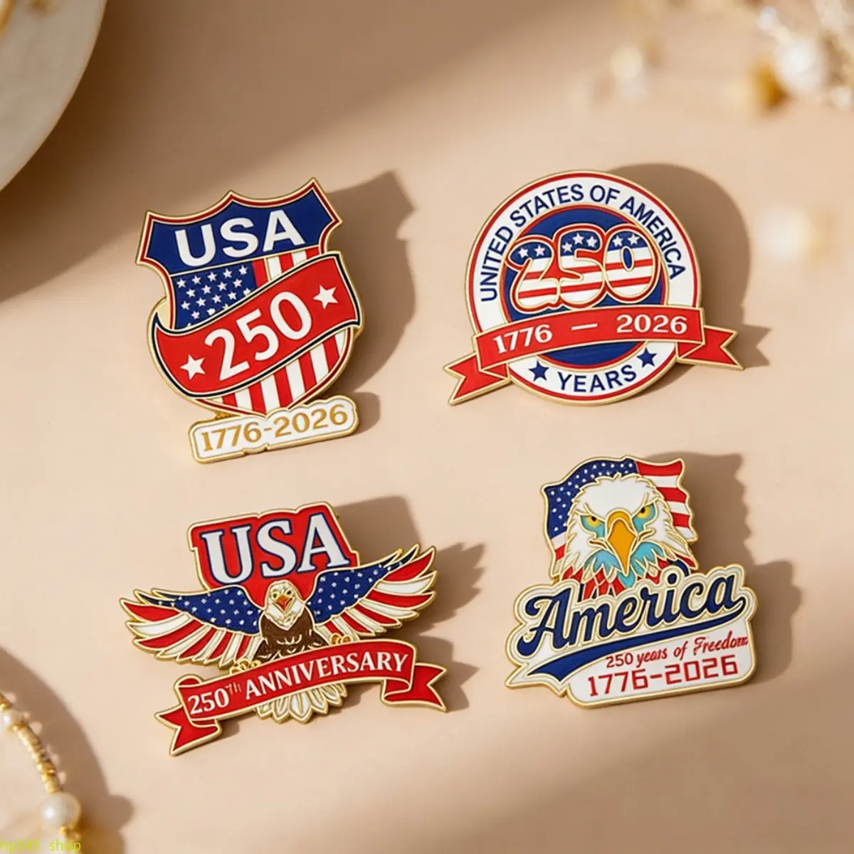 Patriotic USA Flag Enamel Brooch Pin - Unisex Decorative Collectible for USA 250th Anniversary, Ideal 4th of July Gift for Jackets, Backpacks & Party Souvenirs