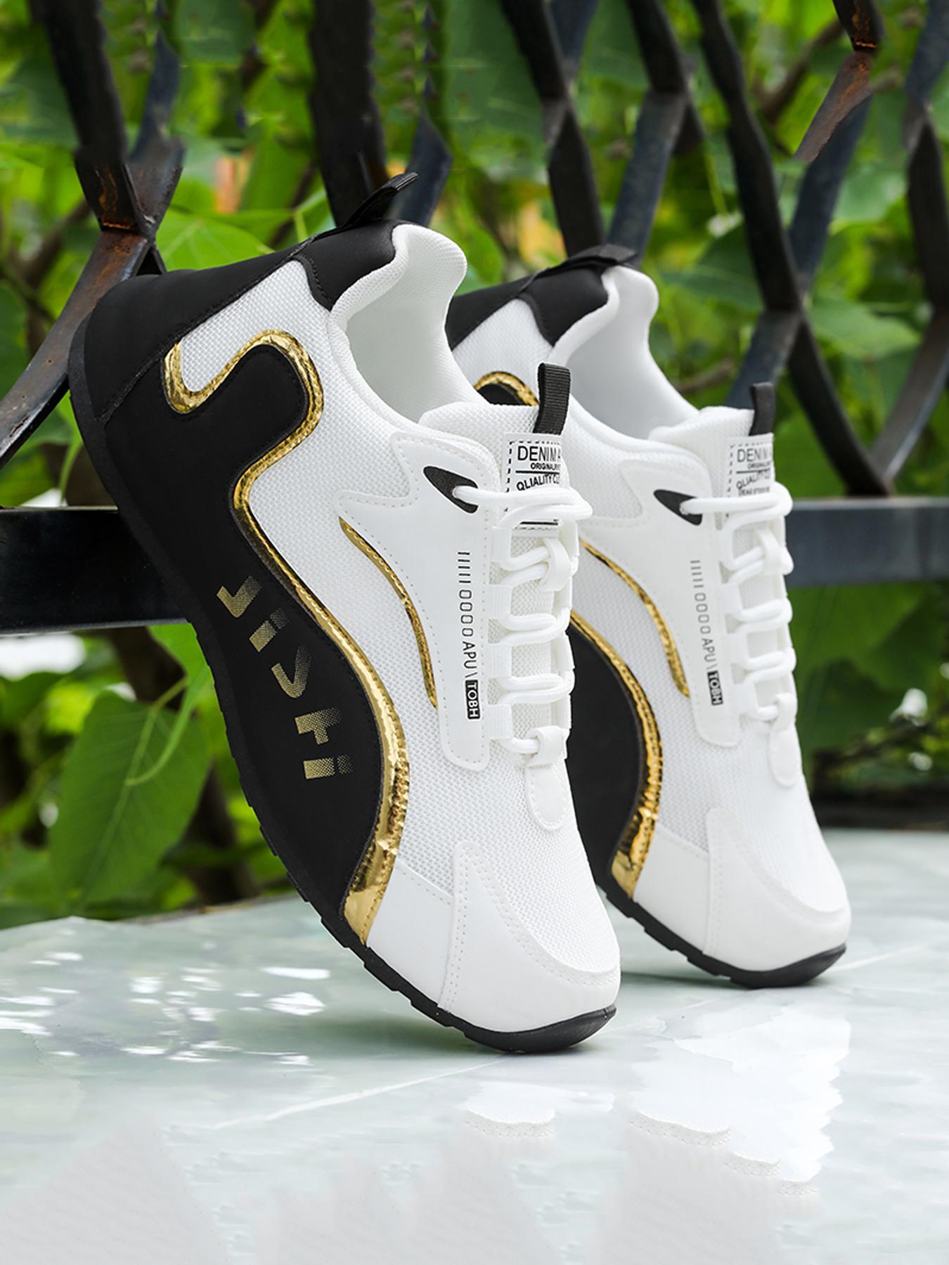 Men's Sporty Casual Shoes, Comfortable Lined Lace-Up Design, Outdoor Running Travel Office Home Gym, PVC Wear-Resistant Sole