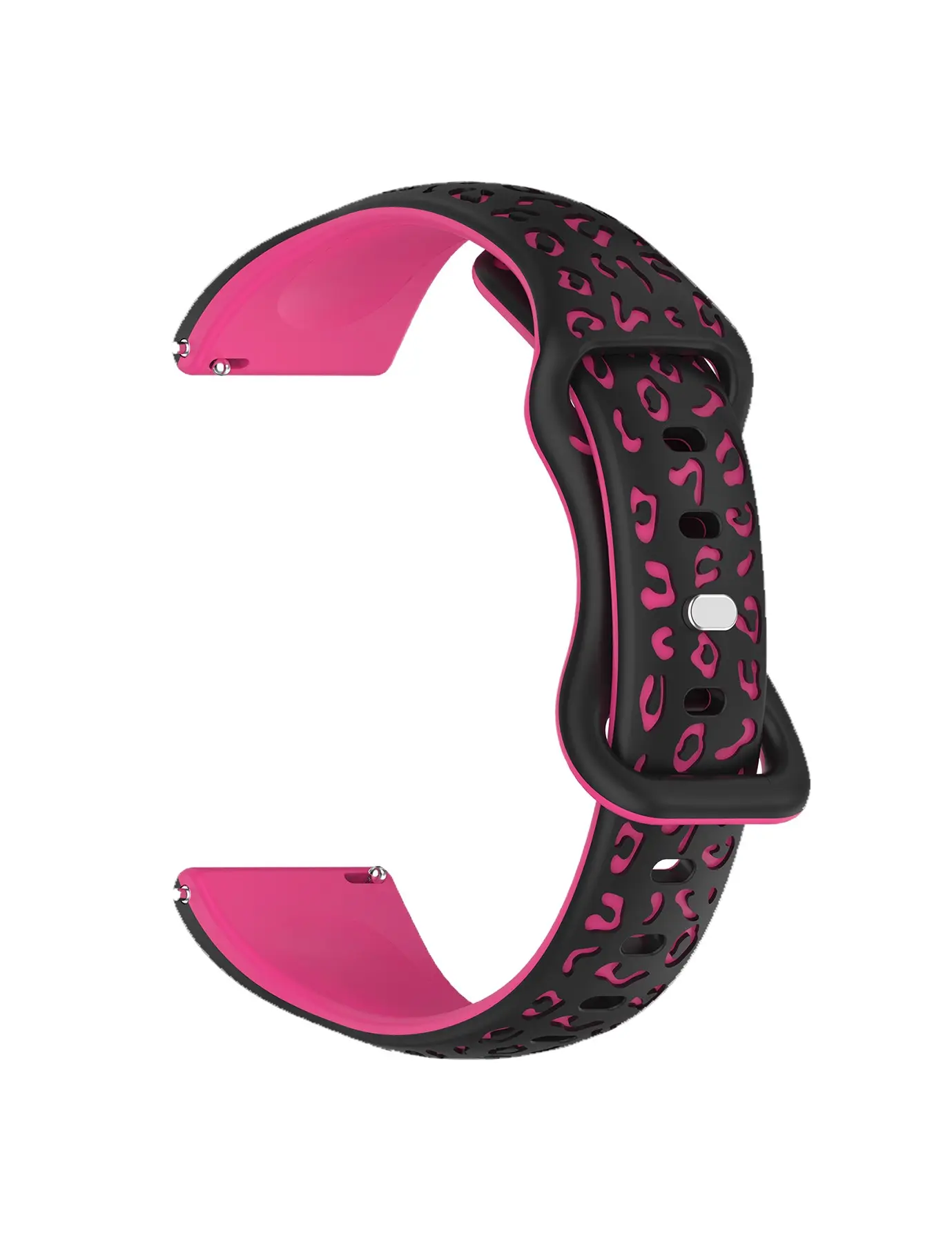 1PC Two-Tone Leopard Engraved Silicone Watch Band, 16/18/20/22mm Quick Release Strap for Samsung Galaxy Watch 7/6, Huawei Watch GT5 Pro, Garmin Venu 3, Xiaomi Watch S4 & Fossil Gen 6, Breathable, Lightweight, Smartwatch Accessories, Watch Straps