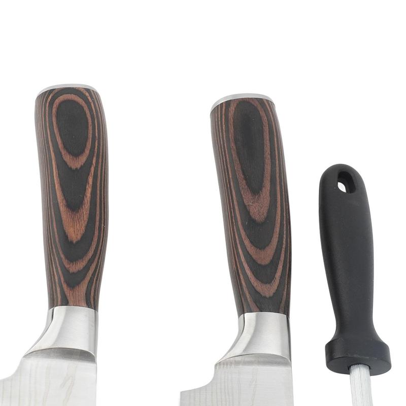 4 Piece Premium Japanese Style Knife Set with Laser Damascus Patterns, Imperial Collection, Ultra Sharp Cutting Edge