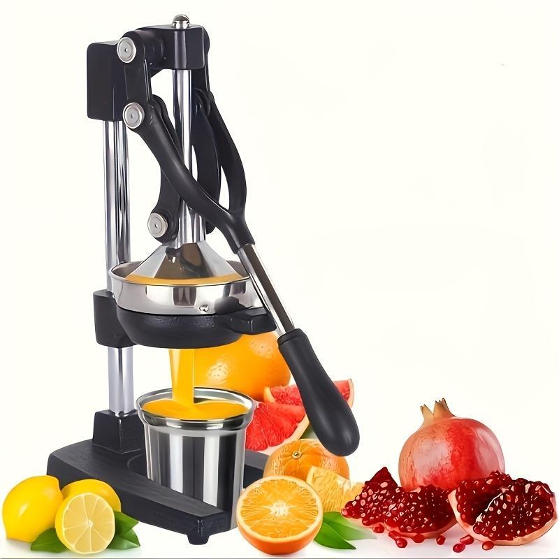 Manual Stainless Steel Juicer, 90% Juice Extraction, Gravity-Driven Hand Juicer for Oranges, Lemons, Grapefruits, Easy to Use, No Electricity Needed, Quick Juicing, Durable, Easy to Clean, Ideal for Home, Restaurant, and Breakfast Shop, Fresh Juice