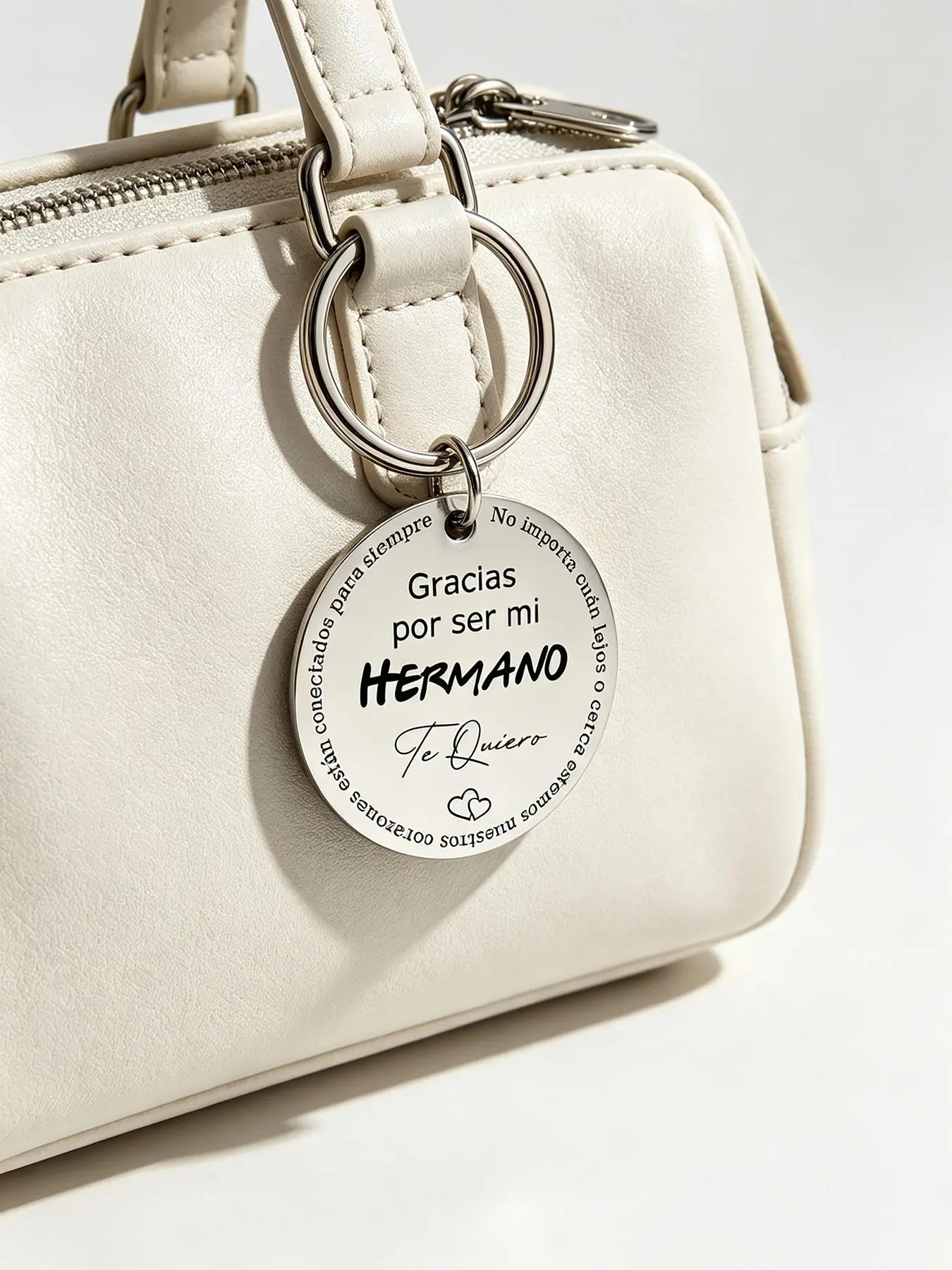 Heartfelt stainless steel keychain for grandson carved with motivational messages durable uncoated surface perfect birthday graduation and special occasion gifts from grandparents and gifts from grandmother to grandson Keyrings