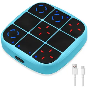 Rechargeable Tic-Tac-Toe Bolt Game, Upgraded 4-in-1 Handheld Puzzle Console, Electronic Educational Memory Game, Portable Travel Car Ride Board Games for Kids Adults (Blue)fidget toys