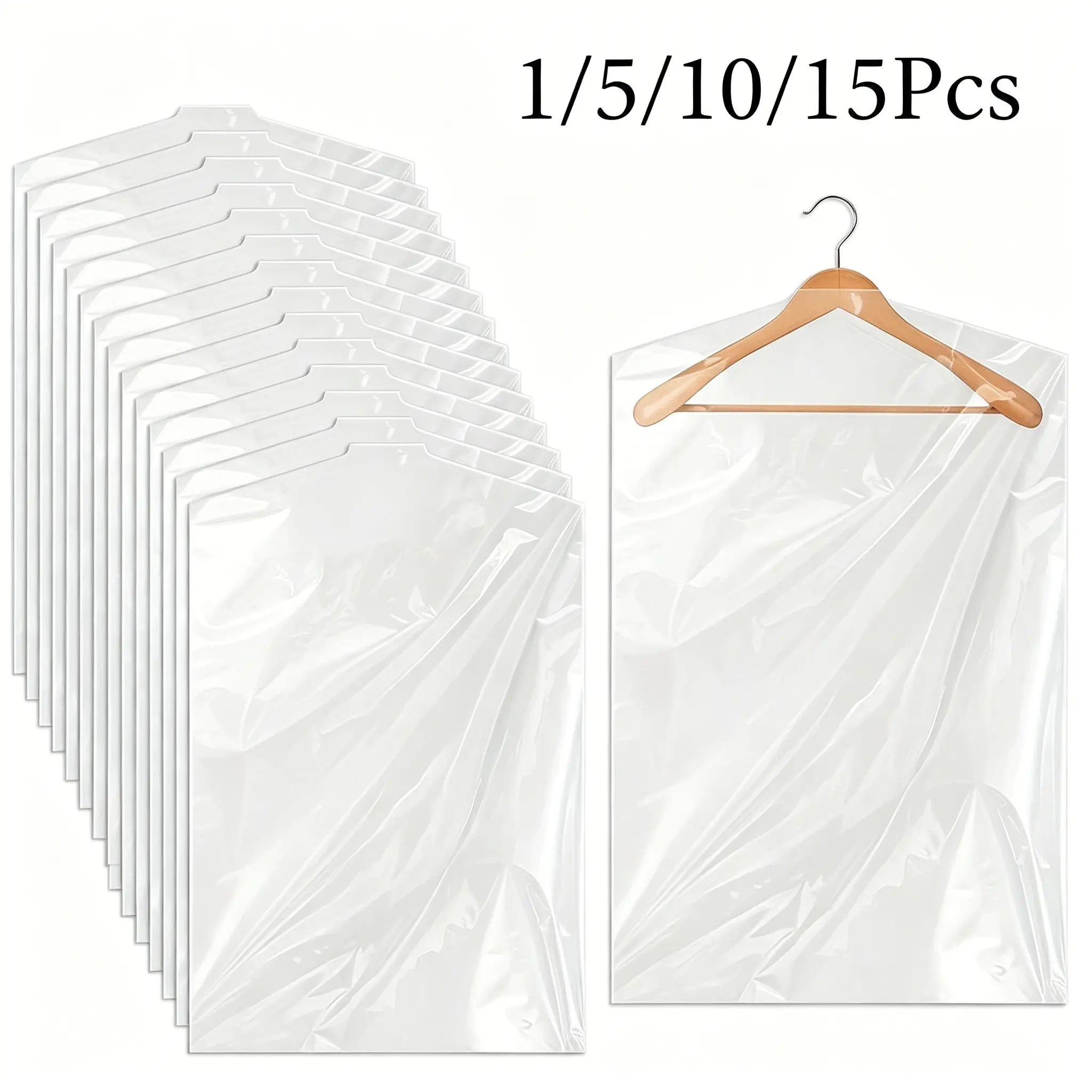 Transparent Plastic Clothing Dust Covers, Reusable Hanging Garment Bags, Portable Dust Protection for School, Office, Home, Travel, Multifunctional Dust Covers, Dustproof Design, Waterproof Covers