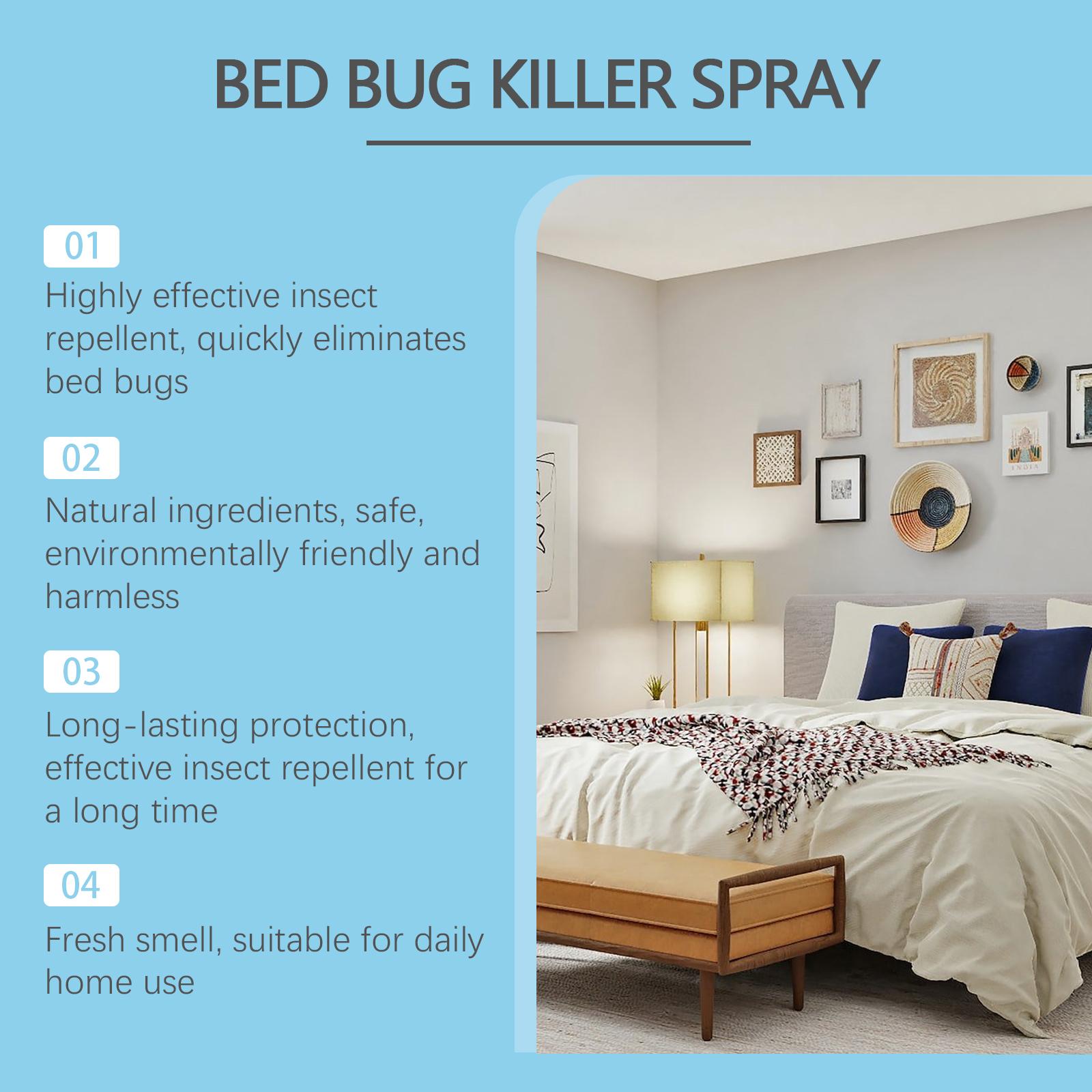 【BIG SaIe】Bed Bug Killer Spray — Kills Bed Bugs on Contact & Eggs — Natural Plant-Based Formula — People & Pet Friendly — No-Rinse — Also for Fleas, Mites, Flies & Mosquitoes