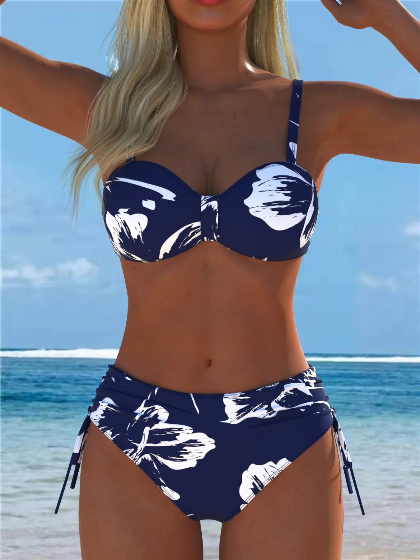 Women's Steel Boned Push-Up Bikini Set, Slim-Fit Two-Piece Swimsuit, High-Waisted Halter Neck Design, Beachwear for All Seasons, Bikini Swimsuit Outfit