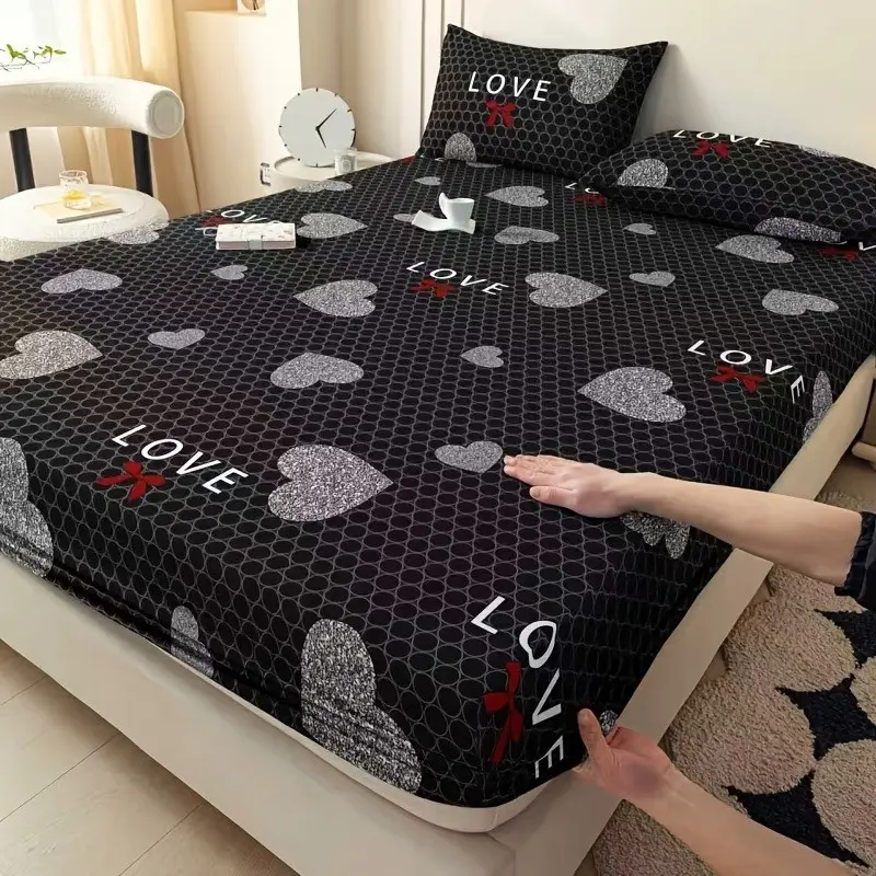 Four-Season Printed Bed Sheet Set, Includes Comfortable Bed Sheet and Two Pillowcases, Versatile Home Decor, Fashionable and Romantic