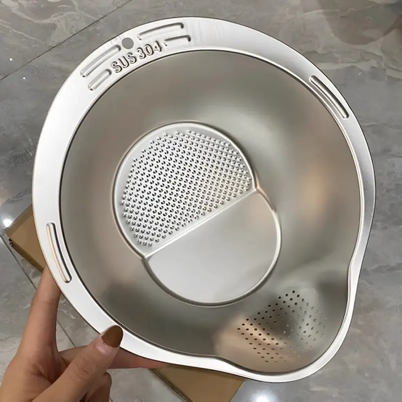 316 Stainless Steel Sink Drain Basket New Home Use Vegetable Washing and Filtering Basket Rice Washing Magic Kitchen Drain Basin
