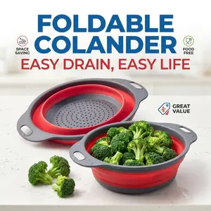 Foldable and retractable silicone round filter screen, water filter basket for fruits, adjustable retractable sink for washing dishes