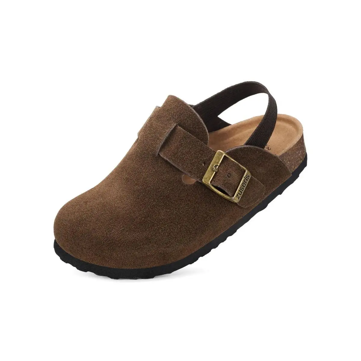 Kids Suede Clogs Toddler Clogs Boys Girls Cork Footbed Sandals Potato Shoes Leather Slip On Mules Adjustable Buckle