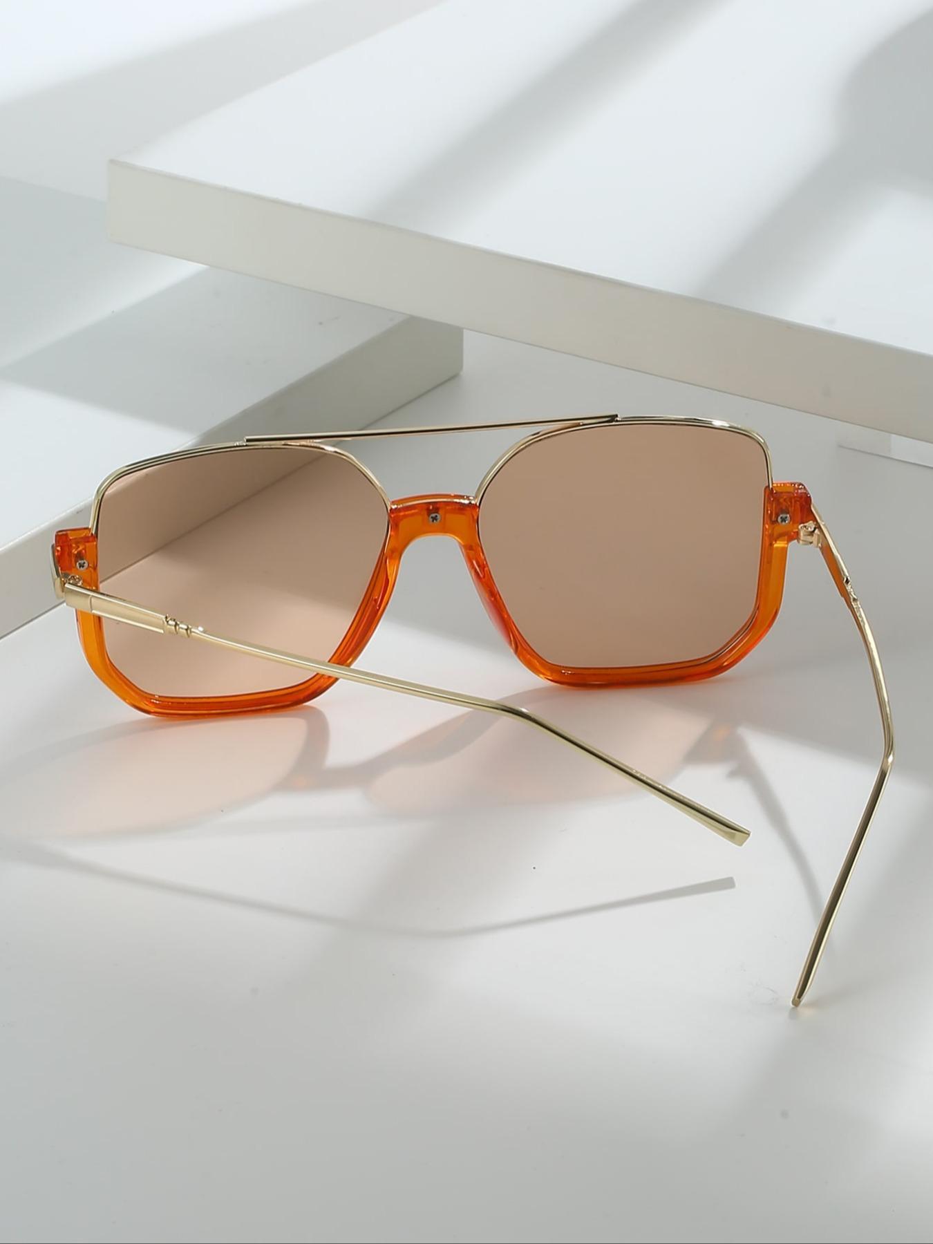 Unisex Simple Style Square Frame Sunglasses, Trendy Casual Sunglasses, Stylish Glasses for Everyday Use, Fashion Accessories for Outdoor Activities