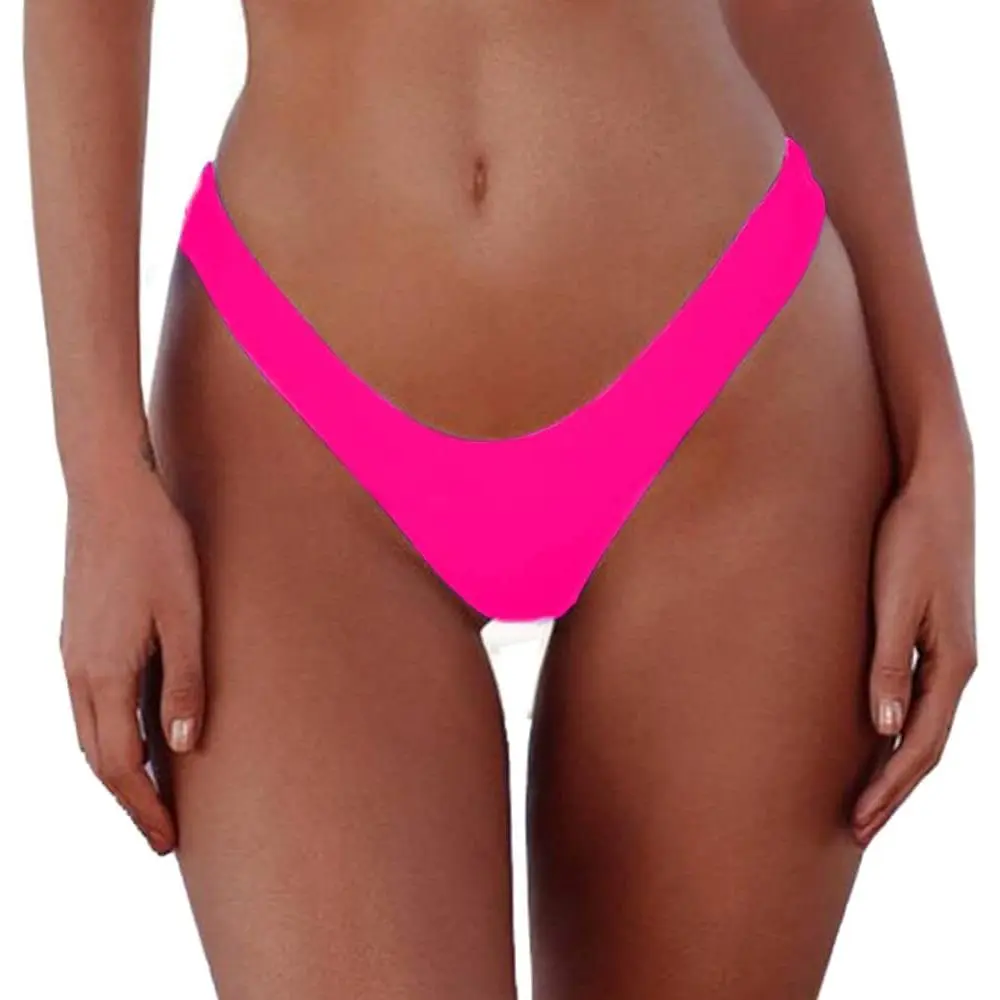 Women's Sexy Cheeky Thong Brazilian Cut Low Rise High Leg Bikini Bottom, Swimsuit Bottoms, Bathing Suit Bottom