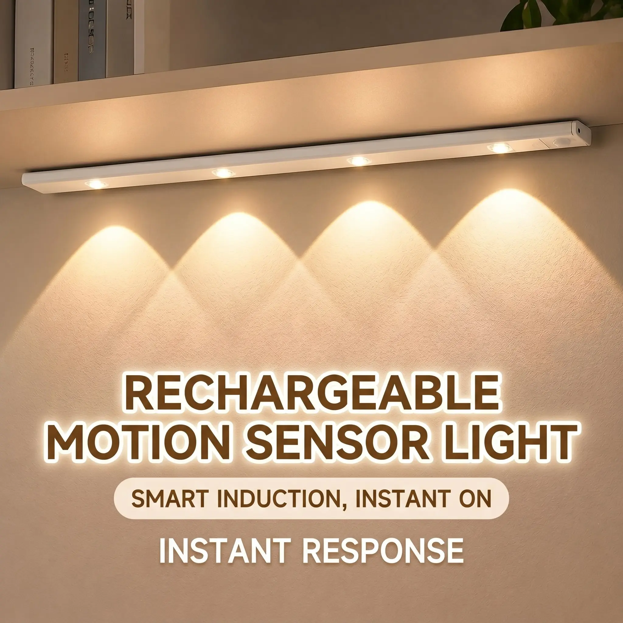1-Pack Ultra-Slim Cabinet Light, USB-Rechargeable, LED Motion Sensor Light, Adjustable Modes, Wireless, Self-Adhesive For Wardrobes, Kitchens, and Countertop Decorative Lighting, Reamovable, Led Interior Lights