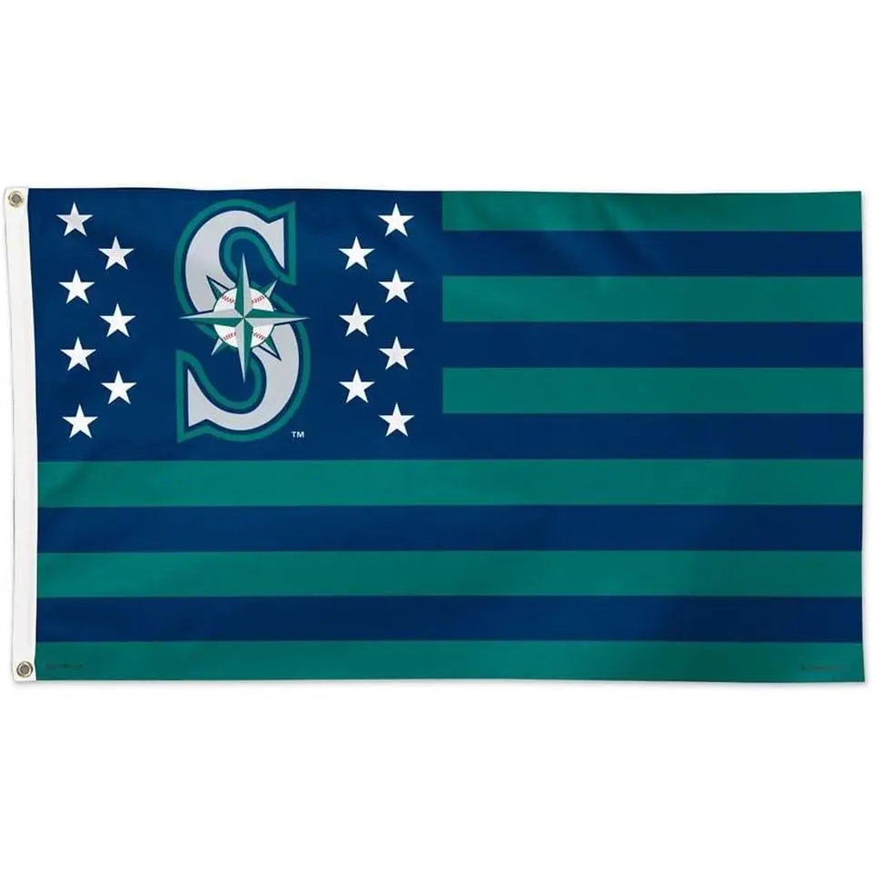 MLB Seattle Mariners Deluxe Flag (02711215) - 3' x 5', Sports Collectible Banners for Decoration